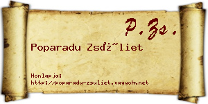 Poparadu Zsüliet névjegykártya